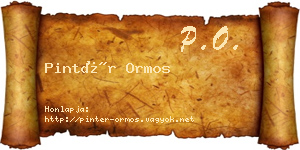 Pintér Ormos névjegykártya
